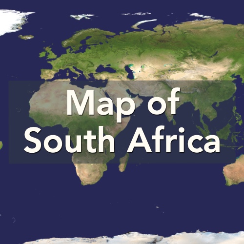 Map of South Africa with places and landmarks